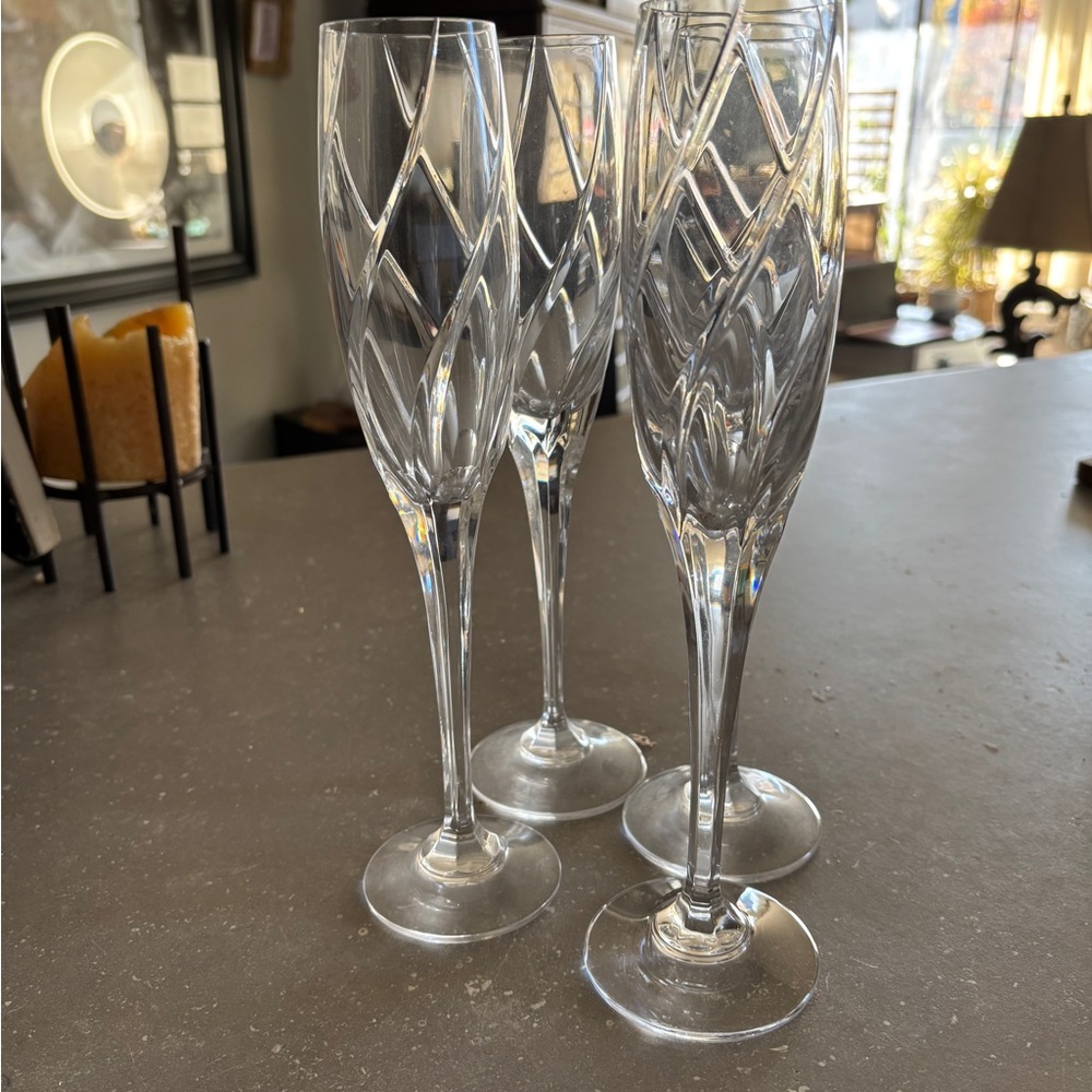 Mikasa Olympus Crystal Clear Champagne Flutes Set of 4